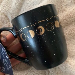 Moon phase black and rose gold mug